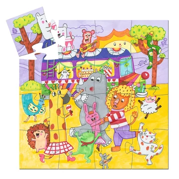 Formadobozos puzzle - Szivárványbusz, 16 db-os - The rainbow bus