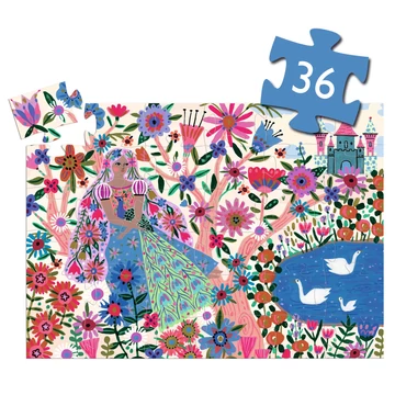 Formadobozos puzzle - Hercegnő és a páva, 36 db-os 