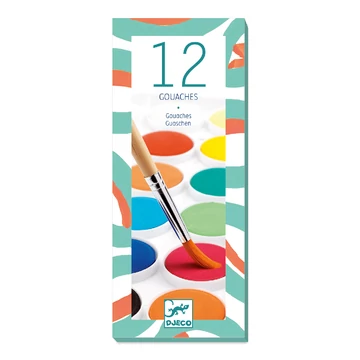 Gouache festék paletta - 12 klasszikus szín