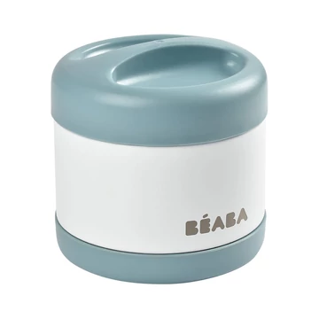 Béaba Rozsdamentes acél Tároló doboz - 500 ml - Halvány köd - Kék - Fehér -