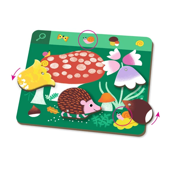 Fejlesztő játék, megfigyelés - Keress és pörgess, Állatok 