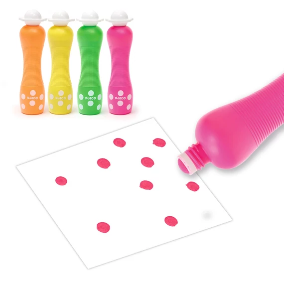 Marok filc készlet 4 fluoreszkáló színben - Pontozó színezés - Large dot markers