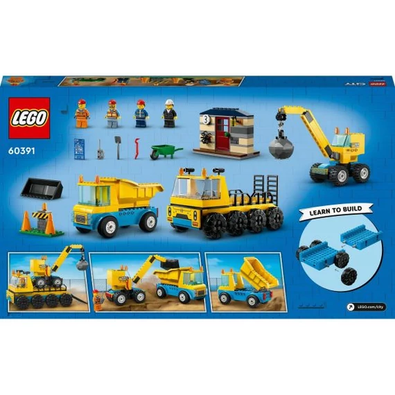 LEGO® City: Építőipari teherautók és bontógolyós daru 60391