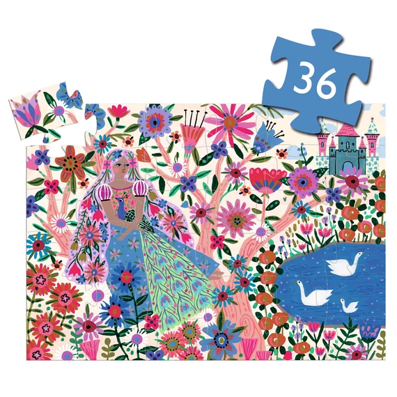 Formadobozos puzzle - Hercegnő és a páva, 36 db-os 