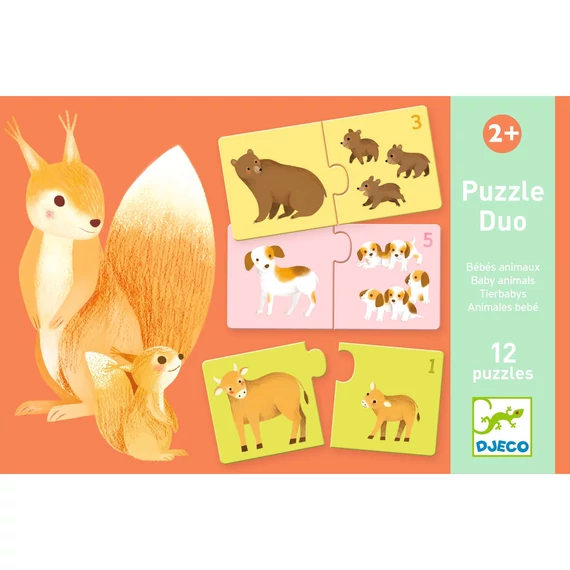 Párosító puzzle - Kié a kölyök, 24 db-os - Baby animals