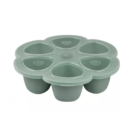 Béaba Szilikon multifunkciós bébiétel tároló - 6 x 90 ml - Zsálya zöld -