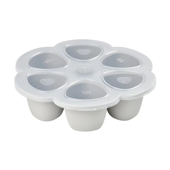 Béaba Szilikon multifunkciós bébiétel tároló - 6 x 150 ml - Halvány köd -