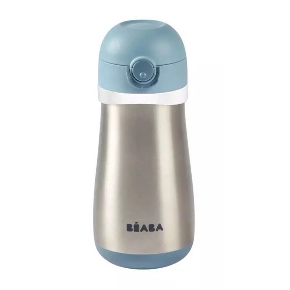 Béaba Rozsdamentes Acél Palack + Fogantyú - 350 ml - Viharkék -